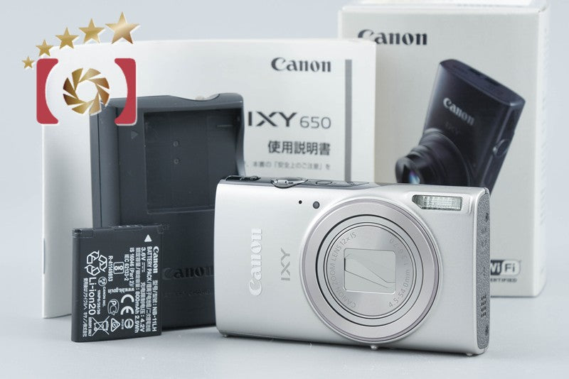 【中古】Canon キヤノン IXY 650 シルバー コンパクトデジタルカメラ 元箱付き