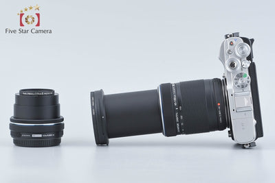 【中古】OLYMPUS オリンパス PEN E-P7 EZ ダブルズームキット シルバー シャッター回数僅少