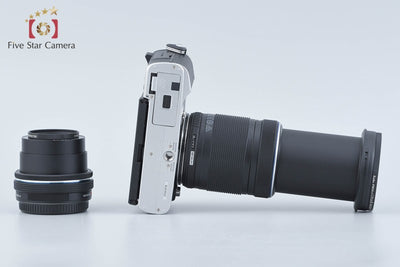 【中古】OLYMPUS オリンパス PEN E-P7 EZ ダブルズームキット シルバー シャッター回数僅少