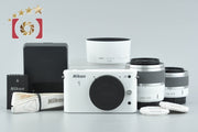 【中古】Nikon ニコン 1 J1 ダブルズームキット ホワイト シャッター回数僅少