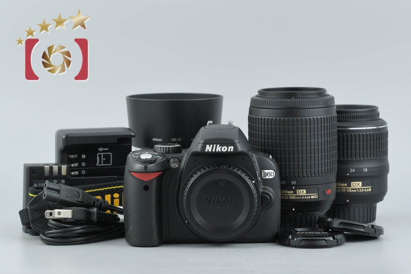 【中古】Nikon ニコン D60 ダブルズームキット シャッター回数僅少