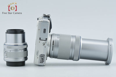 【中古】OLYMPUS オリンパス PEN mini E-PM2 シルバー ダブルズームレンズキット シャッター回数僅少