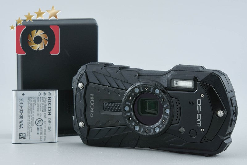 【中古】RICOH リコー PENTAX ペンタックス WG-50 ブラック 防水デジタルカメラ シャッター回数僅少