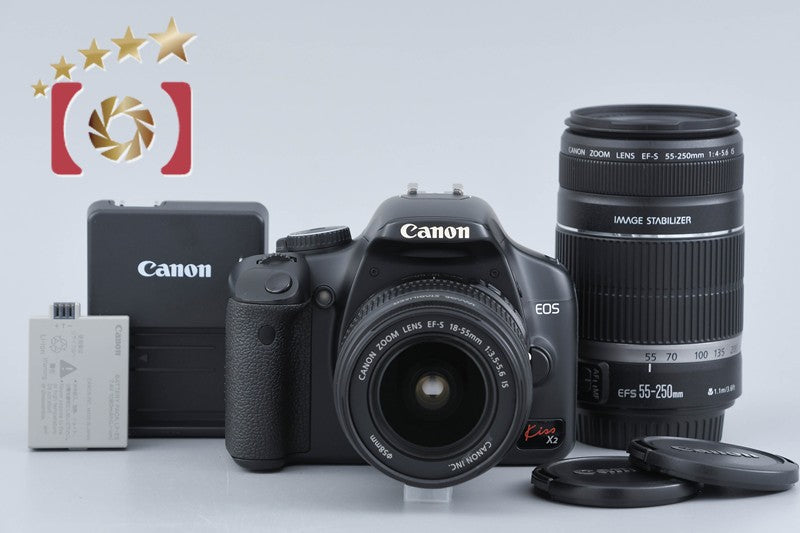 【中古】Canon キヤノン EOS Kiss X2 ダブルズームキット シャッター回数僅少