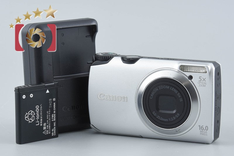 【中古】Canon キヤノン PowerShot A3300 IS シルバー コンパクトデジタルカメラ