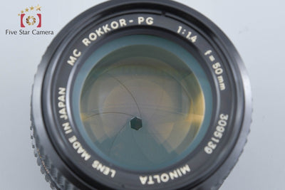 【中古】MINOLTA ミノルタ MC ROKKOR-PG 50mm f/1.4
