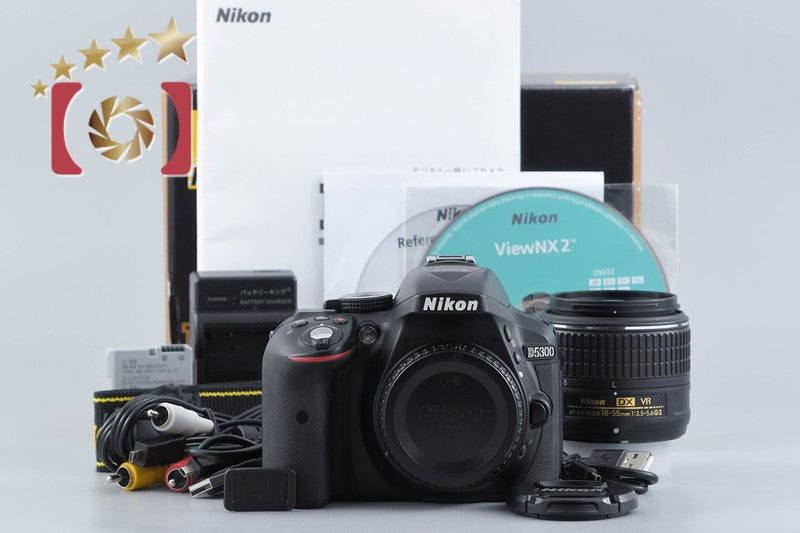 【中古】Nikon ニコン D5300 18-55 VR II レンズキット ブラック シャッター回数僅少 元箱付き