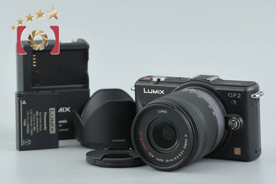【中古】Panasonic パナソニック LUMIX DMC-GF2 エスプリブラック + G VARIO 14-42mm f/3.5-5.6 ASPH. MEGA O.I.S. H-FS014042 シャッター回数僅少