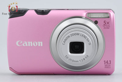 【中古】Canon キヤノン PowerShot A3200 IS ピンク コンパクトデジタルカメラ 元箱付き