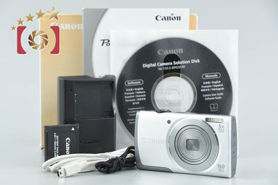 【中古】Canon キヤノン PowerShot A3500 IS シルバー コンパクトデジタルカメラ 元箱付き
