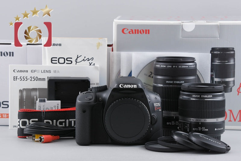 【中古】Canon キヤノン EOS Kiss X4 ダブルズームキット シャッター回数僅少 元箱付き