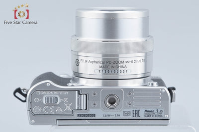 【中古】Nikon ニコン 1 J5 シルバー 標準パワーズームキット シャッター回数僅少 元箱付き