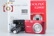 【中古】Nikon ニコン COOLPIX S2900 レッド コンパクトデジタルカメラ 元箱付き