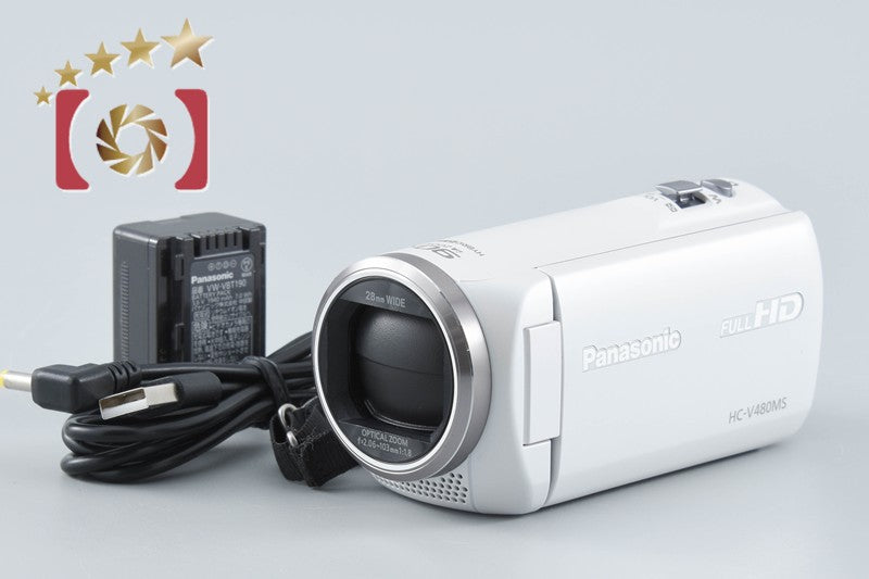 【中古】Panasonic パナソニック HC-V480MS ホワイト デジタルハイビジョンビデオカメラ