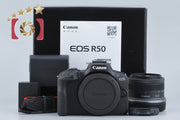 【中古】Canon キヤノン EOS R50 RF-S 18-45 IS STM レンズキット ブラック シャッター回数僅少 元箱付き