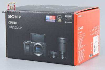 【中古】SONY ソニー α6400 ILCE-6400 ダブルズームレンズキット ブラック シャッター回数僅少 元箱付き 多言語対応