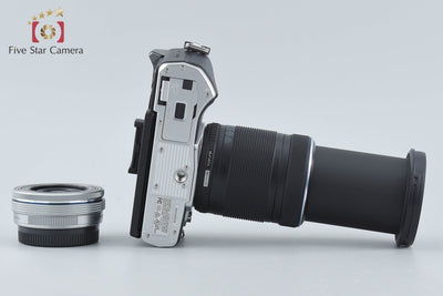 【中古】OLYMPUS オリンパス OM-D E-M10 Mark III EZ ダブルズームキット シルバー シャッター回数僅少 元箱付き