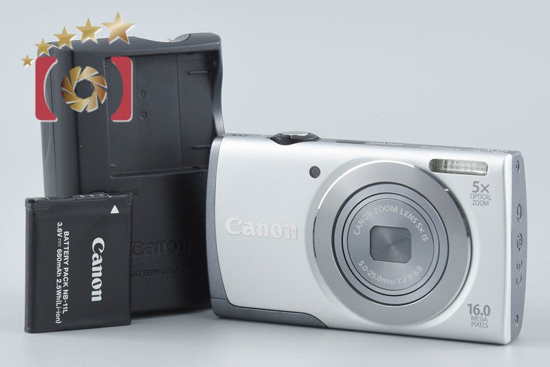 【中古】Canon キヤノン PowerShot A3500 IS シルバー コンパクトデジタルカメラ