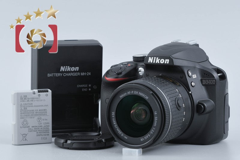 【中古】Nikon ニコン D3400 18-55 VR レンズキット ブラック シャッター回数僅少