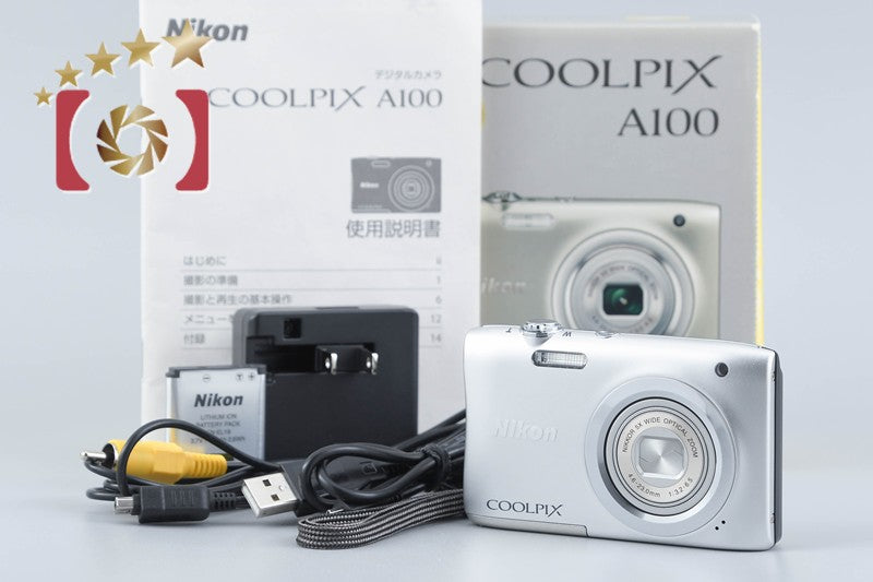 【中古】Nikon ニコン COOLPIX A100 シルバー コンパクトデジタルカメラ 元箱付き