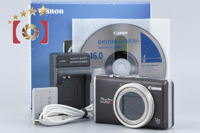 【中古】Canon キヤノン PowerShot SX200 IS ウォームブラック コンパクトデジタルカメラ 元箱付き