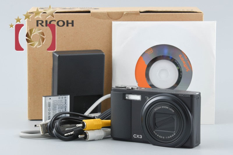 【中古】RICOH リコー CX3 ブラック コンパクトデジタルカメラ シャッター回数僅少 元箱付き