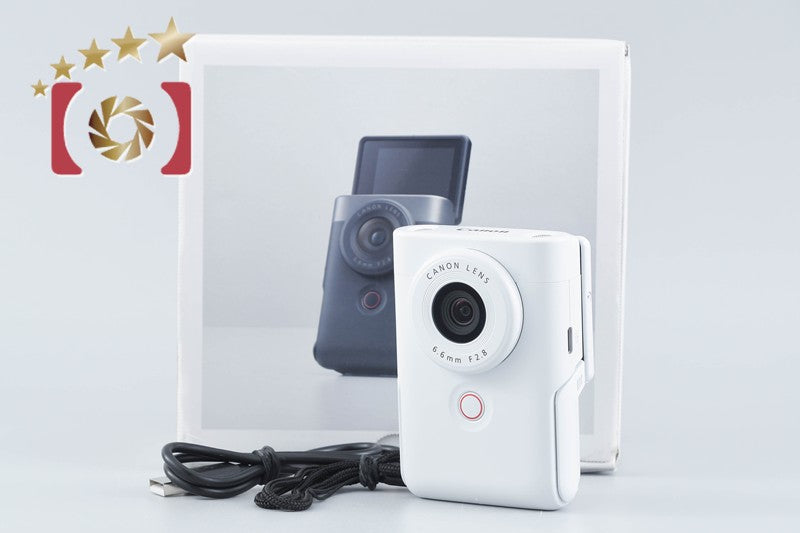 【中古】Canon キヤノン PowerShot V10 ホワイト コンパクトデジタルカメラ 元箱付き