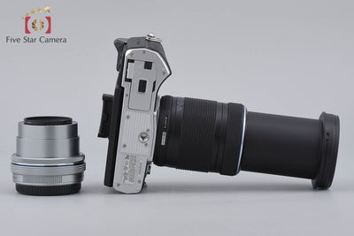 【中古】OLYMPUS オリンパス OM-D E-M10 Mark III EZ ダブルズームキット シルバー シャッター回数僅少 元箱付き