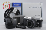 【中古】OLYMPUS オリンパス PEN E-P5 シルバー 14-42mm レンズキット + VF-4 ビューファインダー シャッター回数僅少 元箱付き