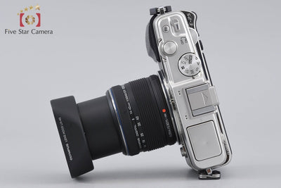 【中古】OLYMPUS オリンパス PEN E-P5 シルバー 14-42mm レンズキット + VF-4 ビューファインダー シャッター回数僅少 元箱付き