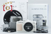 【中古】OLYMPUS オリンパス PEN Lite E-PL7 EZ ダブルズームキット ホワイト 元箱付き