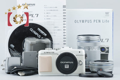 【中古】OLYMPUS オリンパス PEN Lite E-PL7 EZ ダブルズームキット ホワイト 元箱付き