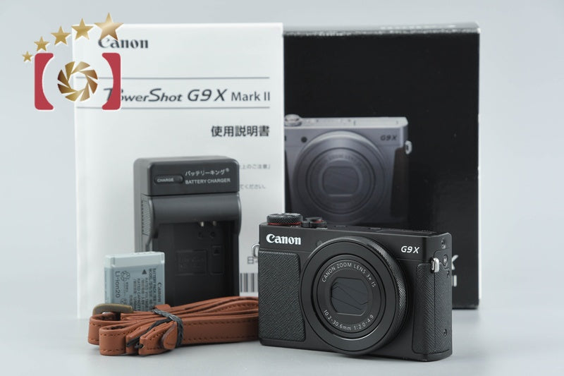 【中古】Canon キヤノン PowerShot G9 X Mark II ブラック コンパクトデジタルカメラ 元箱付き