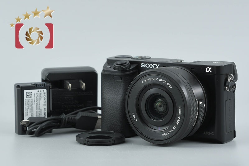 【中古】SONY ソニー α6000 ILCE-6000 ブラック パワーズームレンズキット シャッター回数僅少 多言語対応