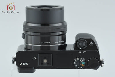 【中古】SONY ソニー α6000 ILCE-6000 ブラック パワーズームレンズキット シャッター回数僅少 多言語対応