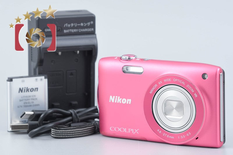 【中古】Nikon ニコン COOLPIX S3300 ストロベリーピンク コンパクトデジタルカメラ