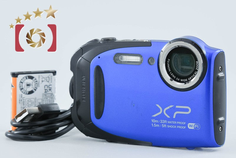 【中古】FUJIFILM 富士フイルム FINEPIX XP70 ブルー コンパクトデジタルカメラ
