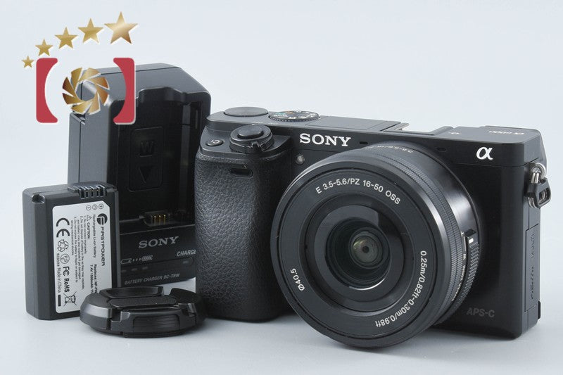 【中古】SONY ソニー α6000 ILCE-6000 ブラック パワーズームレンズキット シャッター回数僅少 海外版