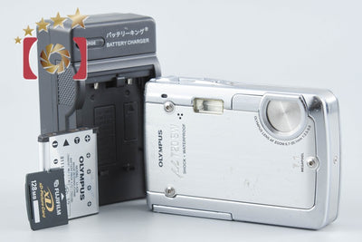 【中古】OLYMPUS オリンパス μ720 SW シャイニーシルバー 防水デジタルカメラ