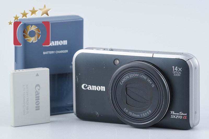 【中古】Canon キヤノン PowerShot SX210 IS ブルーブラック コンパクトデジタルカメラ