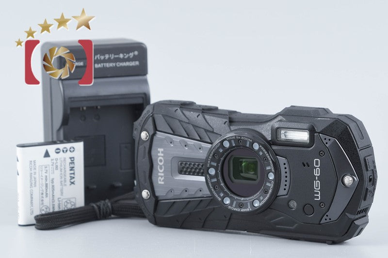 【中古】RICOH リコー PENTAX ペンタックス WG-60 ブラック 防水アクションカメラ シャッター回数僅少