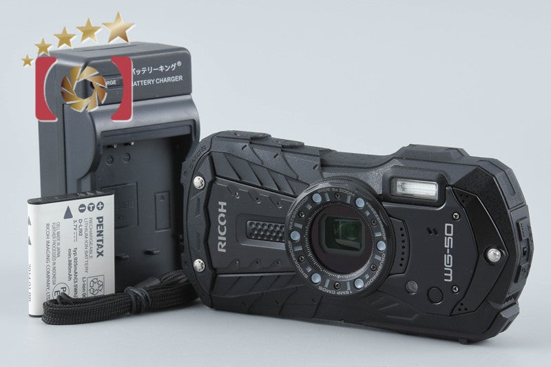 【中古】RICOH リコー PENTAX ペンタックス WG-50 ブラック 防水デジタルカメラ シャッター回数僅少