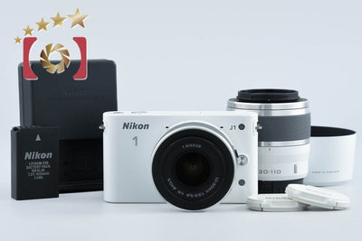 【中古】Nikon ニコン 1 J1 ダブルズームキット ホワイト シャッター回数僅少