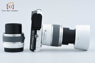 【中古】Nikon ニコン 1 J1 ダブルズームキット ホワイト シャッター回数僅少