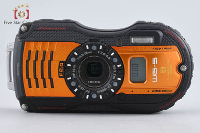 【中古】RICOH リコー PENTAX ペンタックス WG-5 GPS オレンジ 防水デジタルカメラ シャッター回数僅少