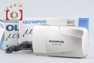 【中古】OLYMPUS オリンパス μ[mju:]-II ミューII シャンパンゴールド コンパクトフィルムカメラ 元箱付き