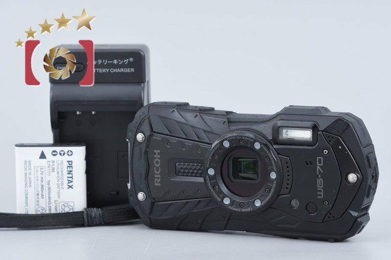 【中古】RICOH リコー PENTAX ペンタックス WG-70 ブラック 防水アクションカメラ