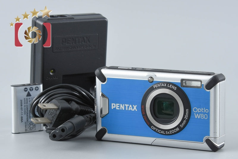 【中古】PENTAX ペンタックス Optio W80 アズールブルー コンパクトデジタルカメラ