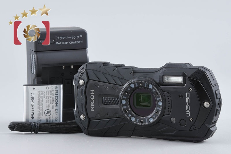 【中古】RICOH リコー PENTAX ペンタックス WG-50 ブラック 防水デジタルカメラ シャッター回数僅少