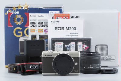 【中古】Canon キヤノン EOS M200 リミテッドゴールドキット シャッター回数僅少 元箱付き